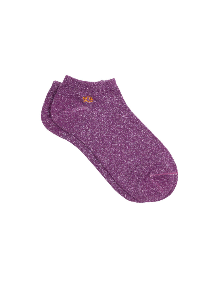 Socquettes à Paillettes Unies - Violet - BILLYBELT