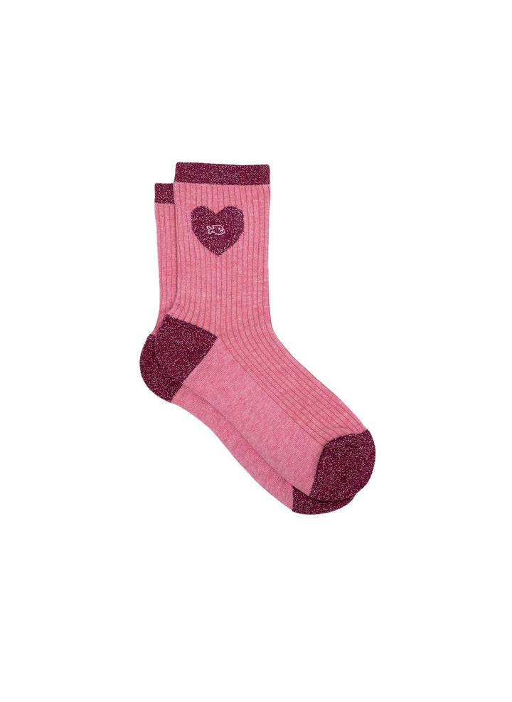 Chaussettes Cœur Pailleté - Rose Clair & Rose - BILLYBELT