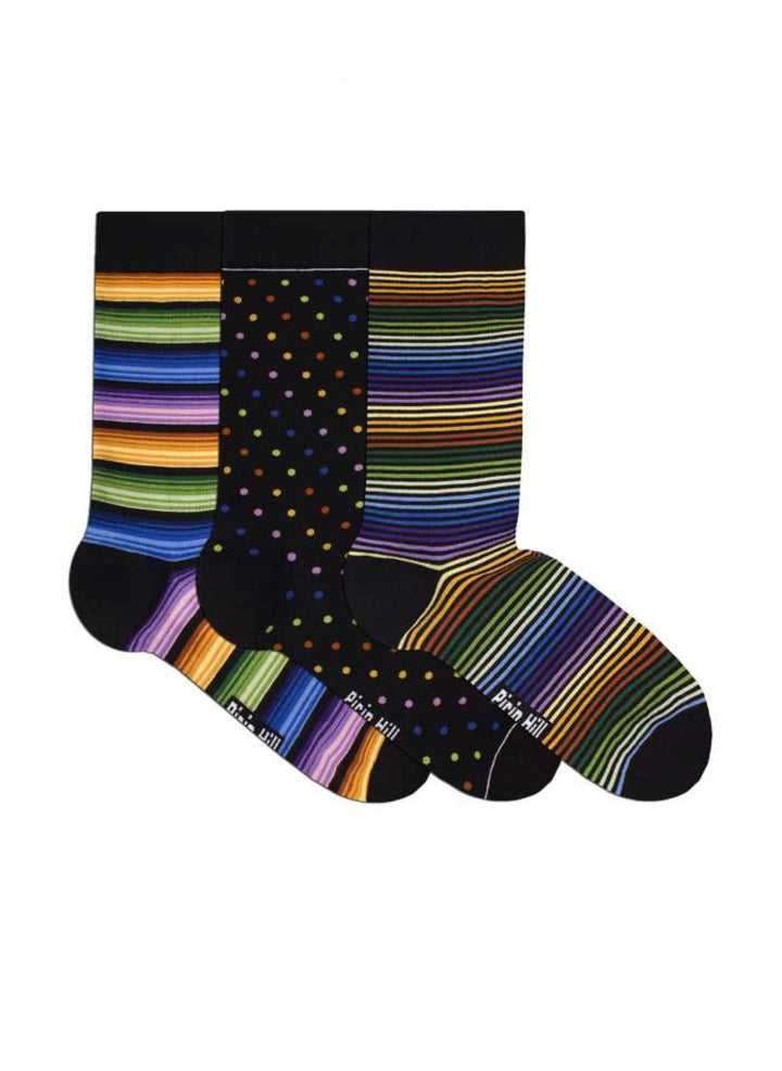 Boite de 3 Paires de Chaussettes Fines en Bambou Arc-en-Ciel - Pirin Hill