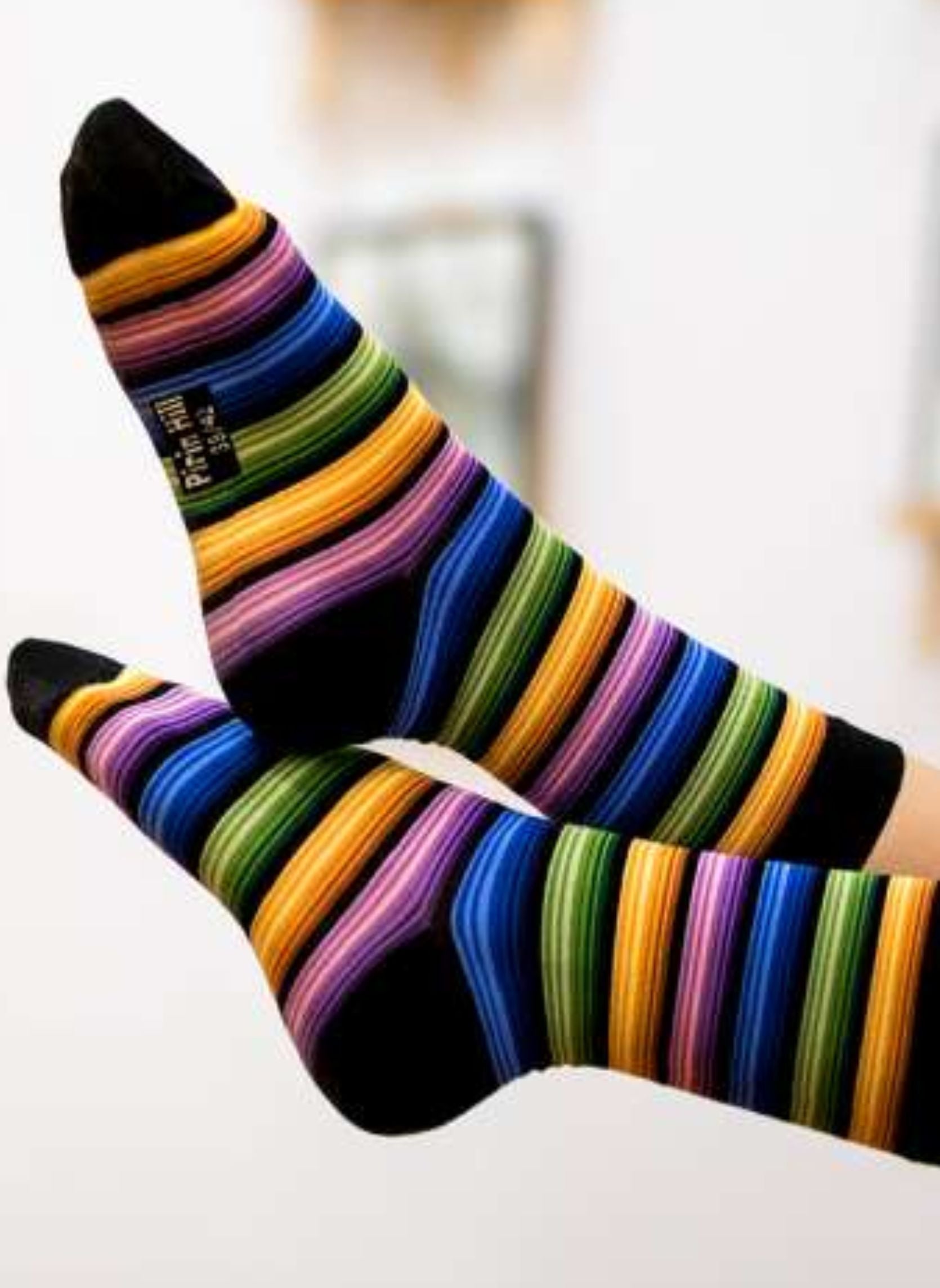 Boite de 3 Paires de Chaussettes Fines en Bambou Arc-en-Ciel