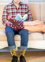 Chaussettes en Bambou à Pois - Kaki