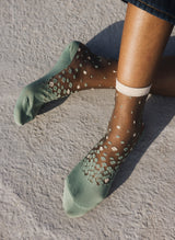 Chaussettes Transparentes à Pois NakaMeguro Champagne - Photo 2