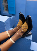 Chaussettes Transparentes à Pois NakaMeguro Ocre - Photo 3