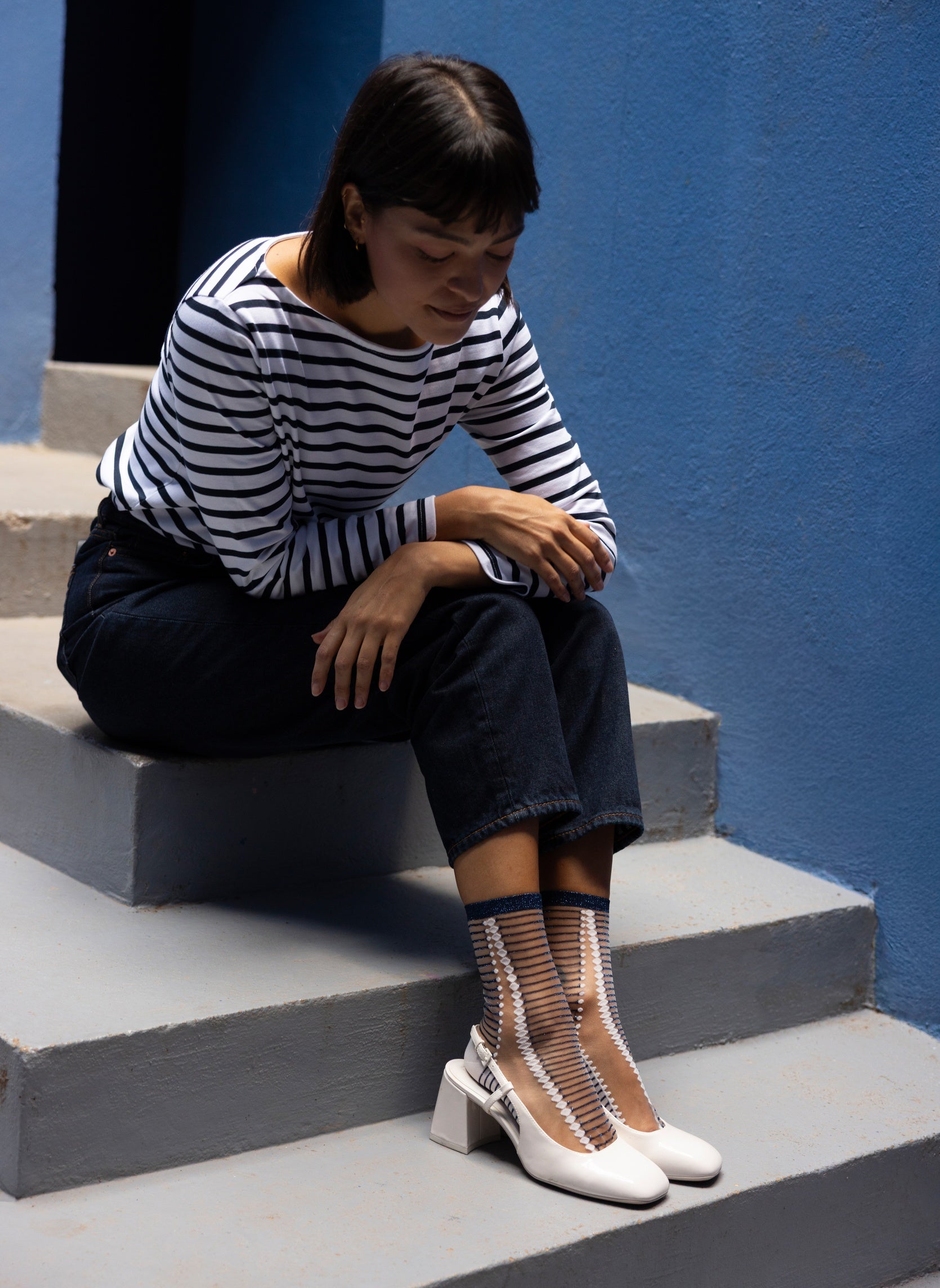 Chaussettes Transparentes Boavista Blue - Photo 5