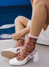 Chaussettes à Paillettes Léopard Horseshoe Bend Pink - Photo 2