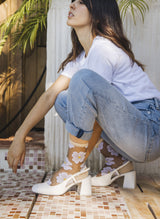 Chaussettes Transparentes à Fleurs Murano Crème - Photo 6