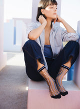 Chaussettes Transparentes Vetrata Bleue - Photo 3