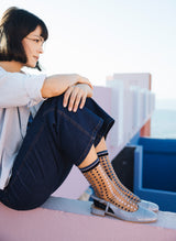 Chaussettes Transparentes Vetrata Bleue - Photo 4