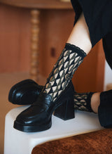 Chaussettes Transparentes à Paillettes Arlecchino Dorée