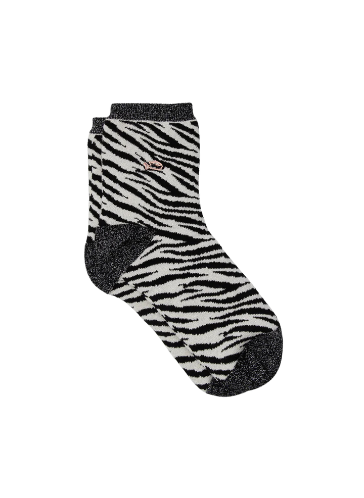 Chaussettes à Paillettes Zèbre - Noir & Blanc - BILLYBELT