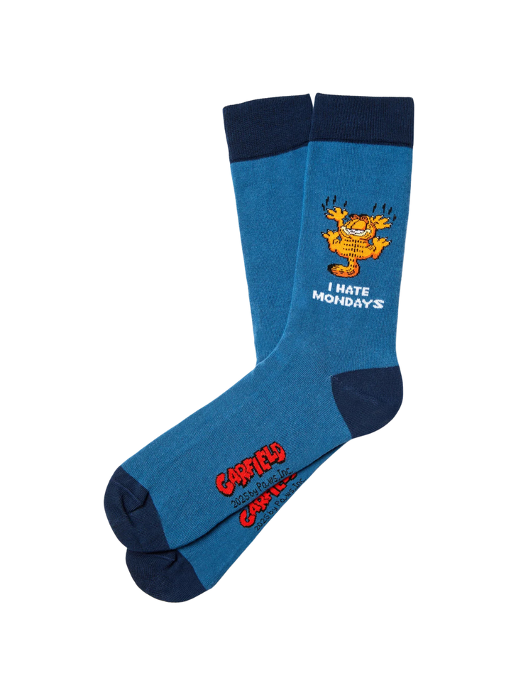 Chaussettes Garfield, Je Déteste Les Lundis - Bleu - Besocks