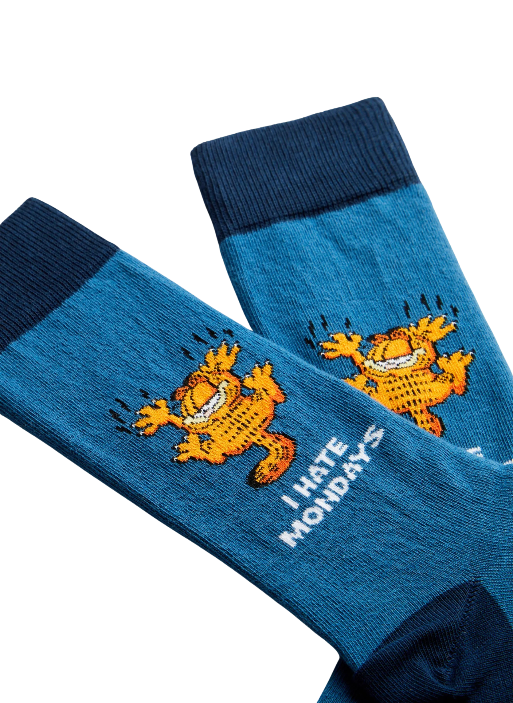 Chaussettes Garfield, Je Déteste Les Lundis - Bleu