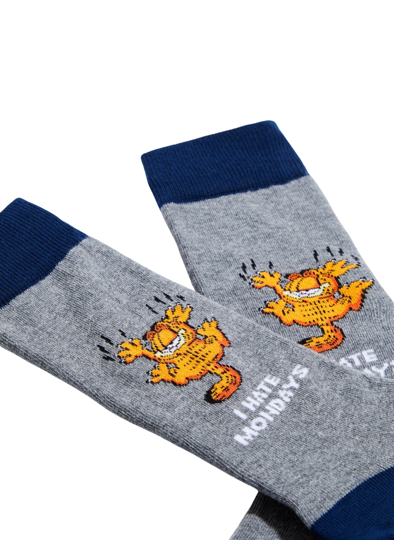 Chaussettes Garfield, Je Déteste Les Lundis - gris