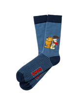 Chaussettes Garfield et Odie bleues à plat - coton biologique BeSocks