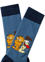 Chaussettes Garfield et Odie bleues détail motif