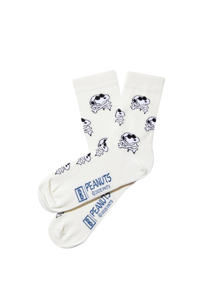 Chaussettes Snoopy, Tête De Mort - Blanc - Besocks