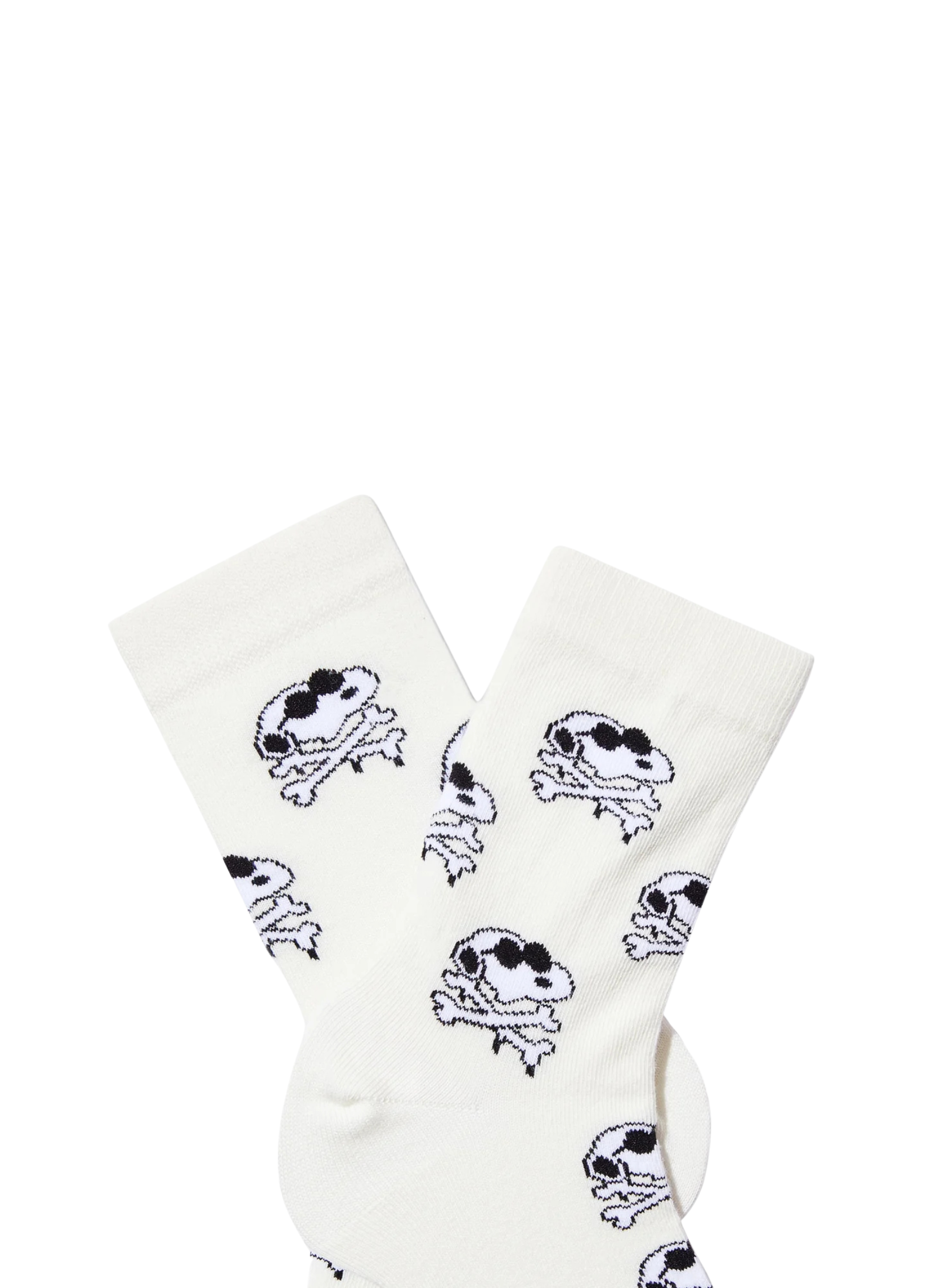 Chaussettes Snoopy, Tête De Mort - Blanc