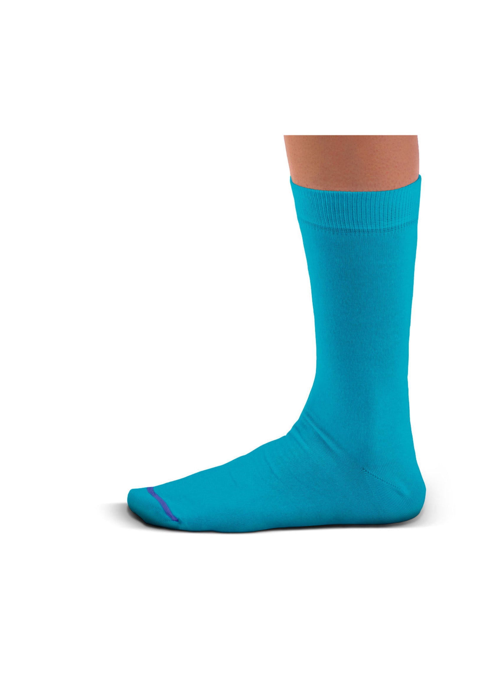 Chaussettes Unies Coton Bio Bleues