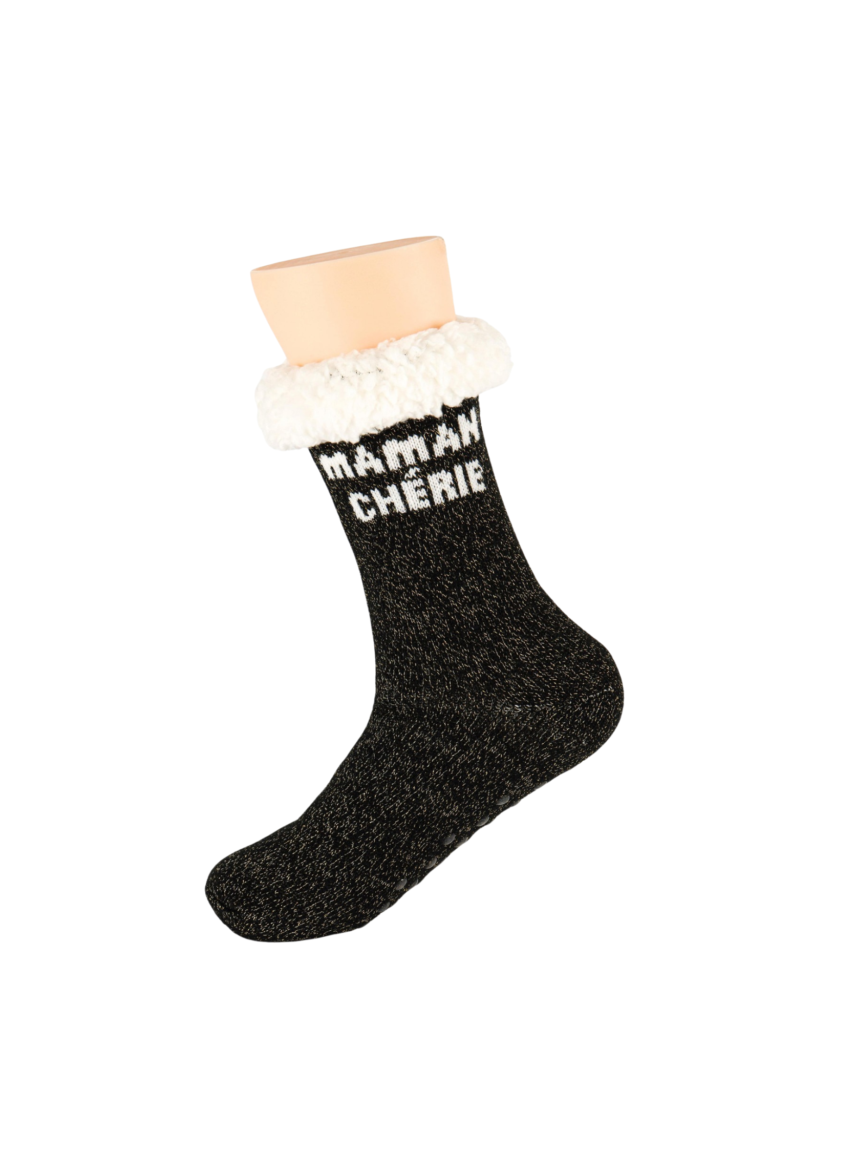 Chaussettes Femme Antidérapantes d'Hiver à Paillettes - Maman Chérie