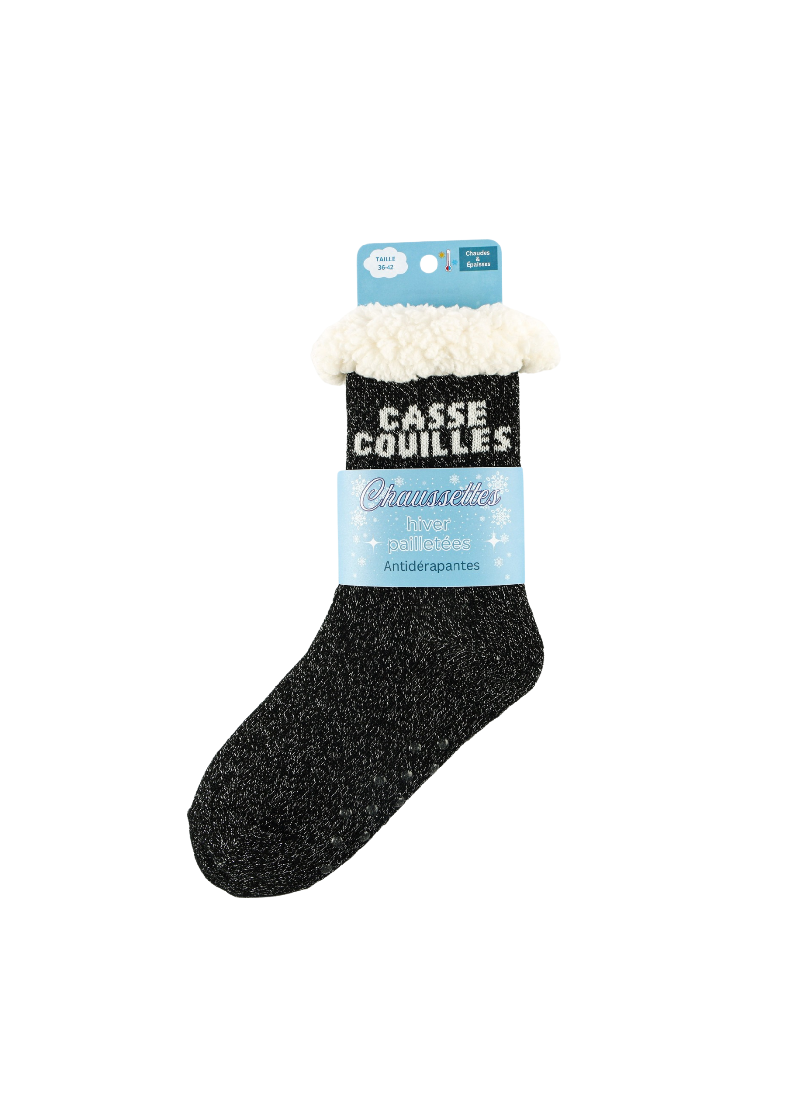 Chaussettes Femme Antidérapantes d'Hiver à Paillettes - Casse Couilles
