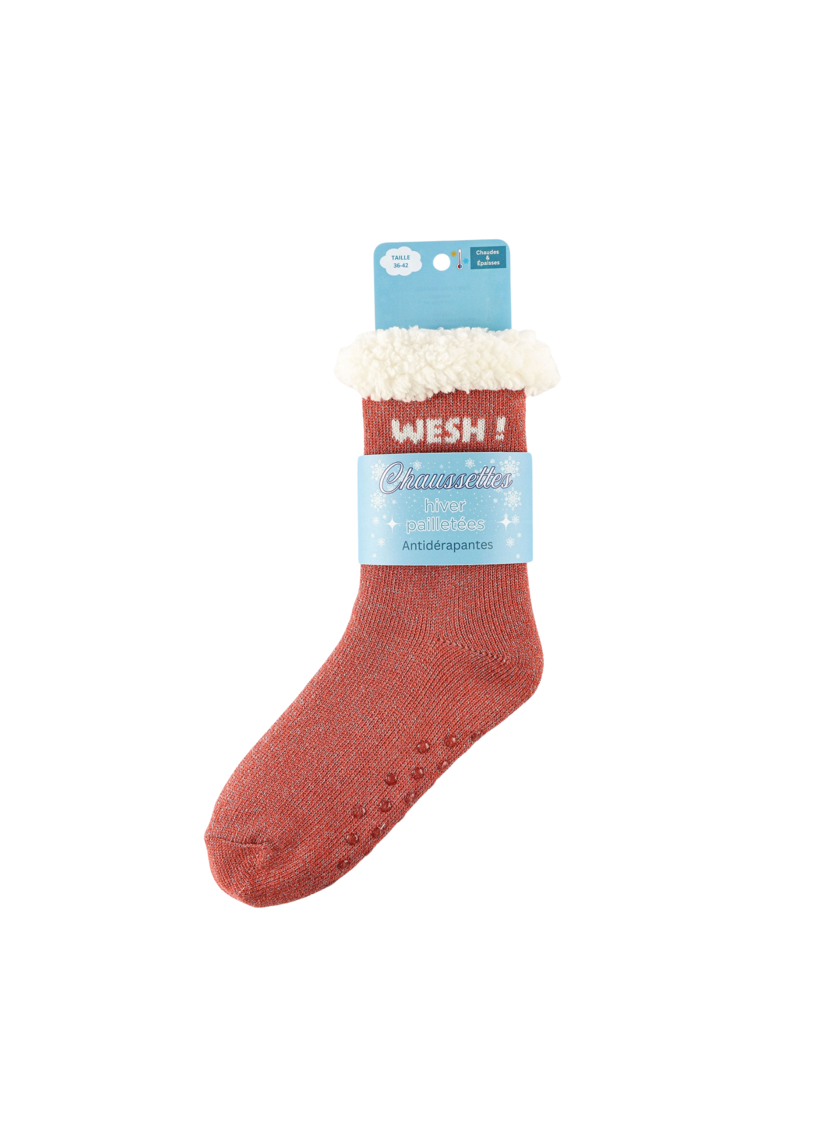 Chaussettes Femme Antidérapantes d'Hiver à Paillettes - Wesh !