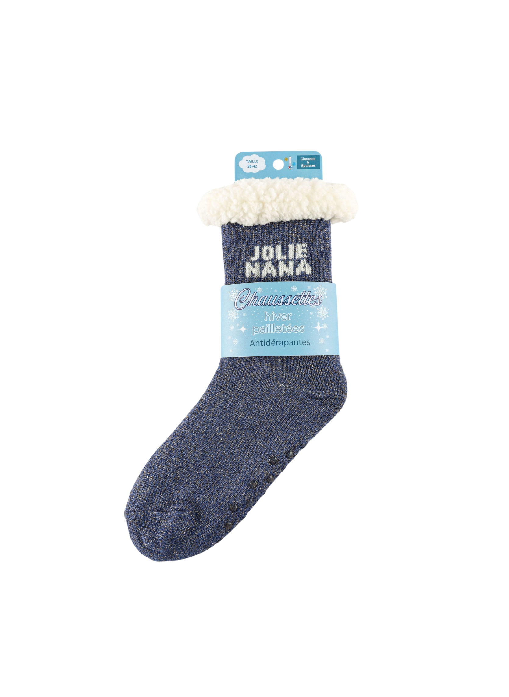 Chaussettes Femme Antidérapantes d'Hiver à Paillettes - Jolie Nana