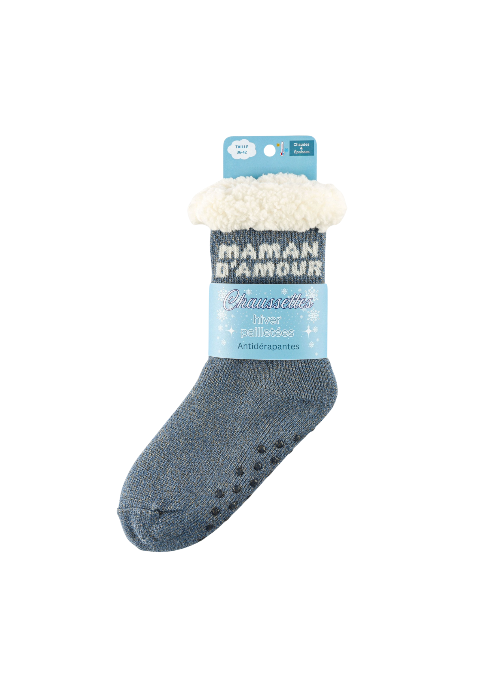 Chaussettes Femme Antidérapantes d'Hiver à Paillettes - Maman d'Amour