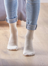 Chaussettes à Paillettes Unies - Beige