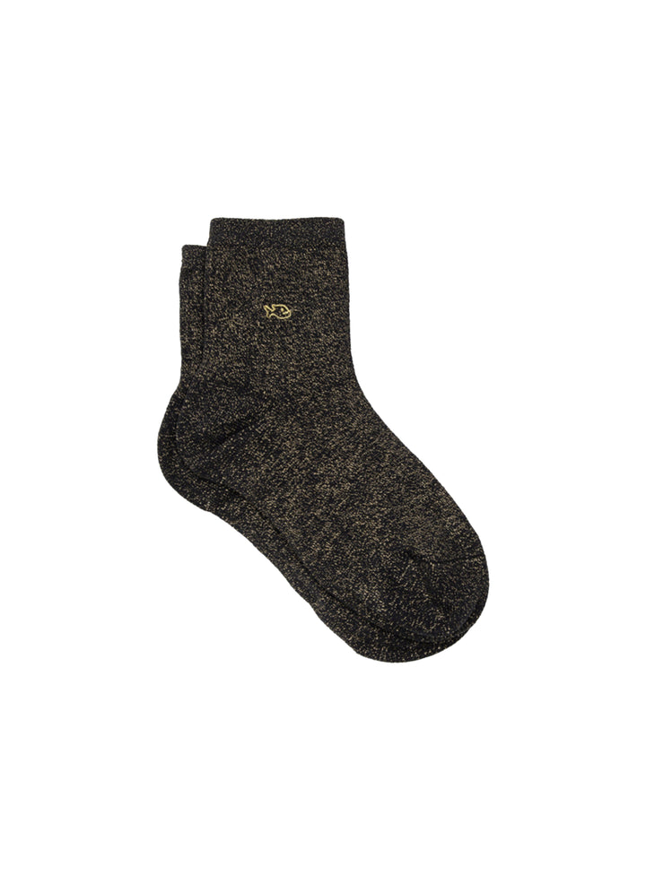 Chaussettes à Paillettes Unies - Noir & Or - BILLYBELT