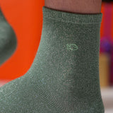 Chaussettes à Paillettes Unies - Vert Céladon