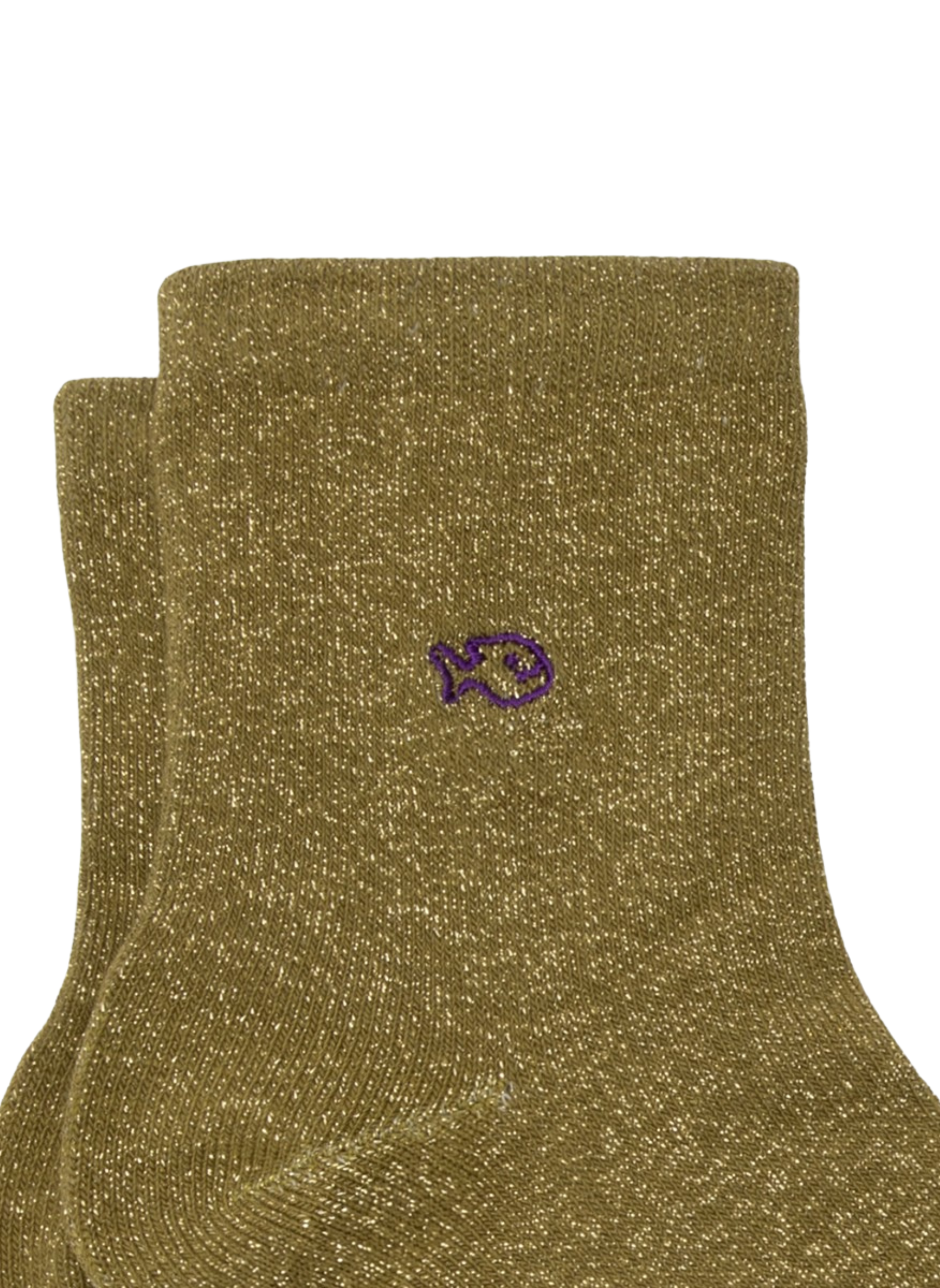Chaussettes à Paillettes Unies - Kaki