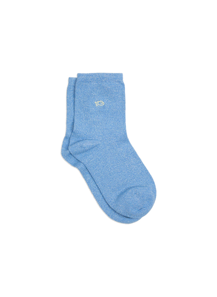 Chaussettes à Paillettes Unies - Bleu clair - BILLYBELT