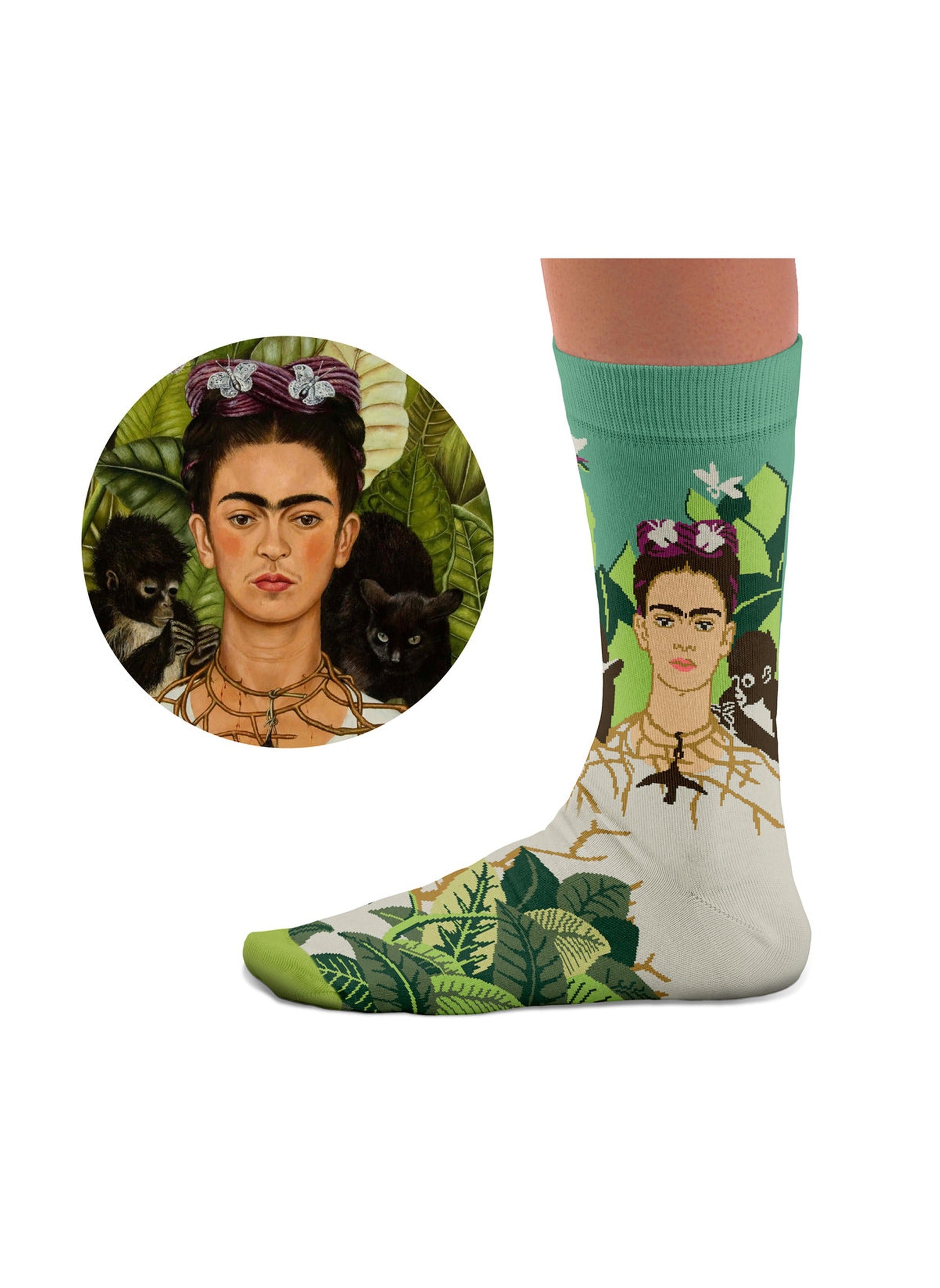 Chaussettes Frida Kahlo Autoportrait - Vert, Sock Affairs