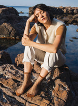 Chaussettes Transparentes à Pois Crescent Dunes Brune