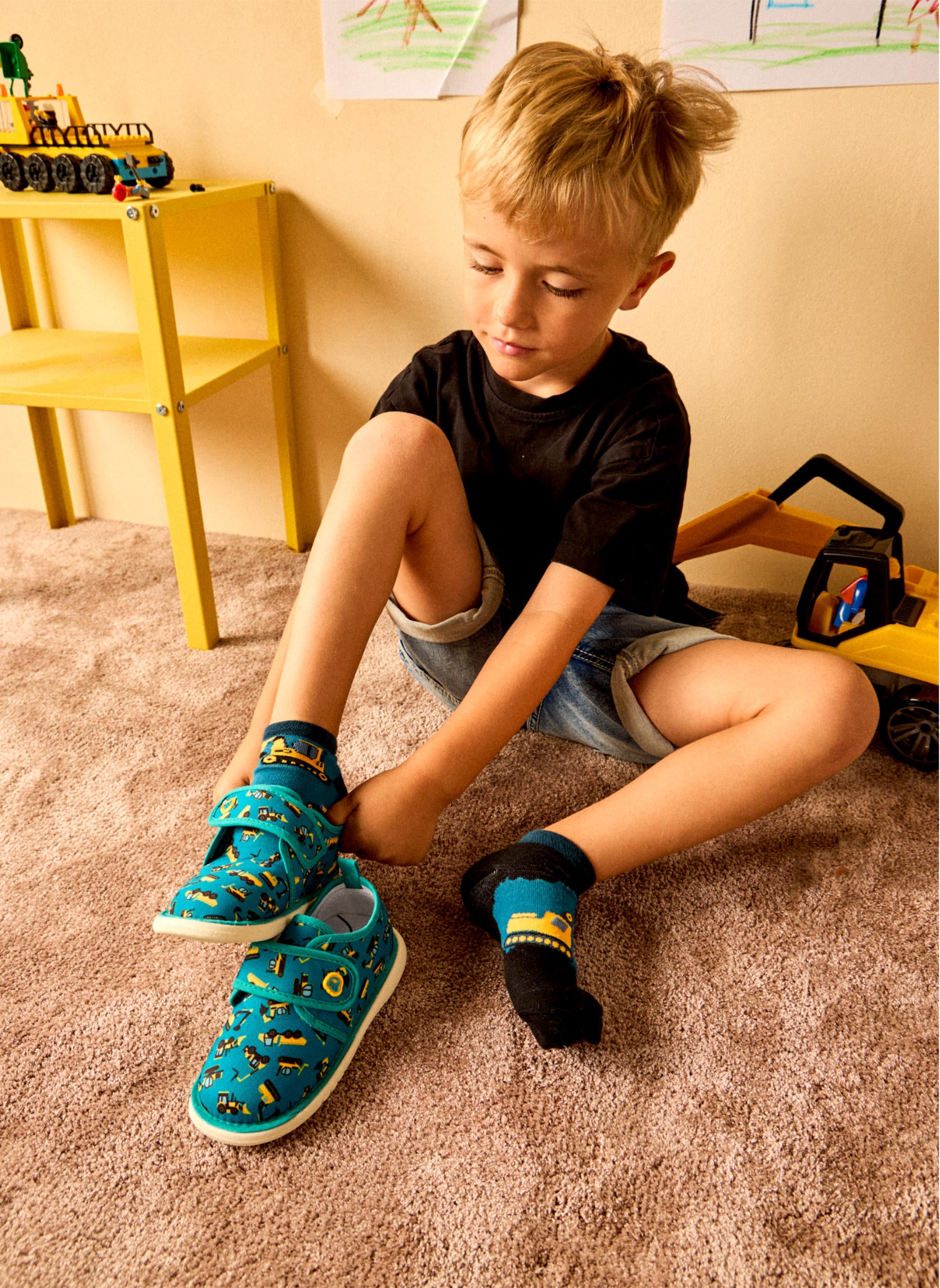 Pantoufles Enfants à Velcro Pelleteuse