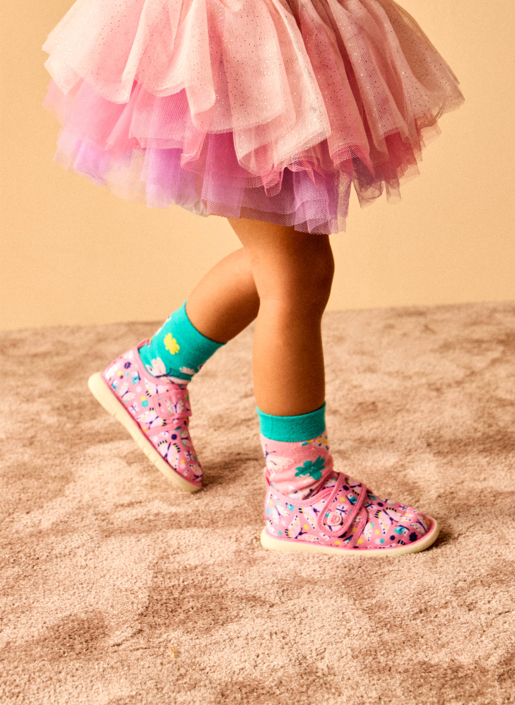 Pantoufles Enfants à Velcro Papillons Doux