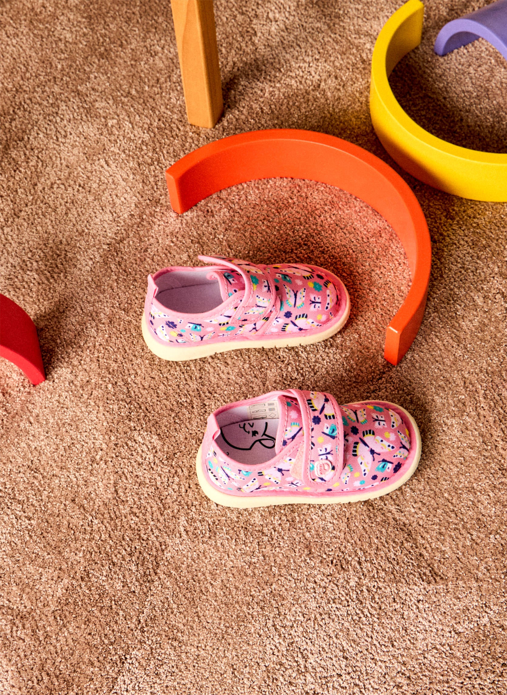 Pantoufles Enfants à Velcro Papillons Doux