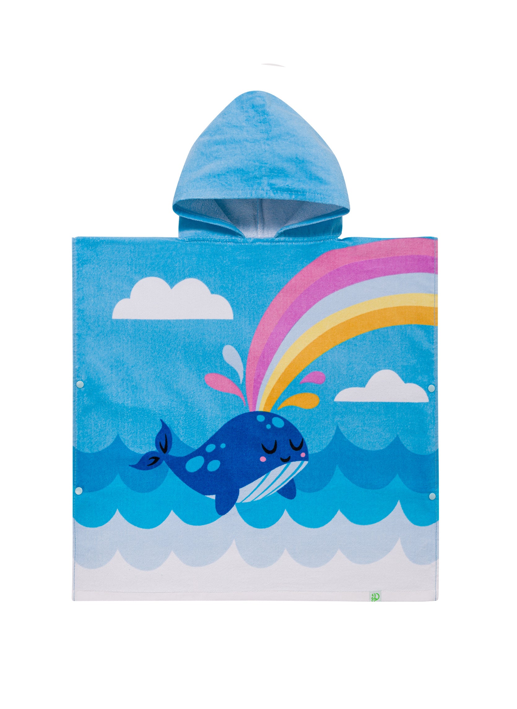 Poncho Éponge à Capuche Enfants Baleine Heureuse