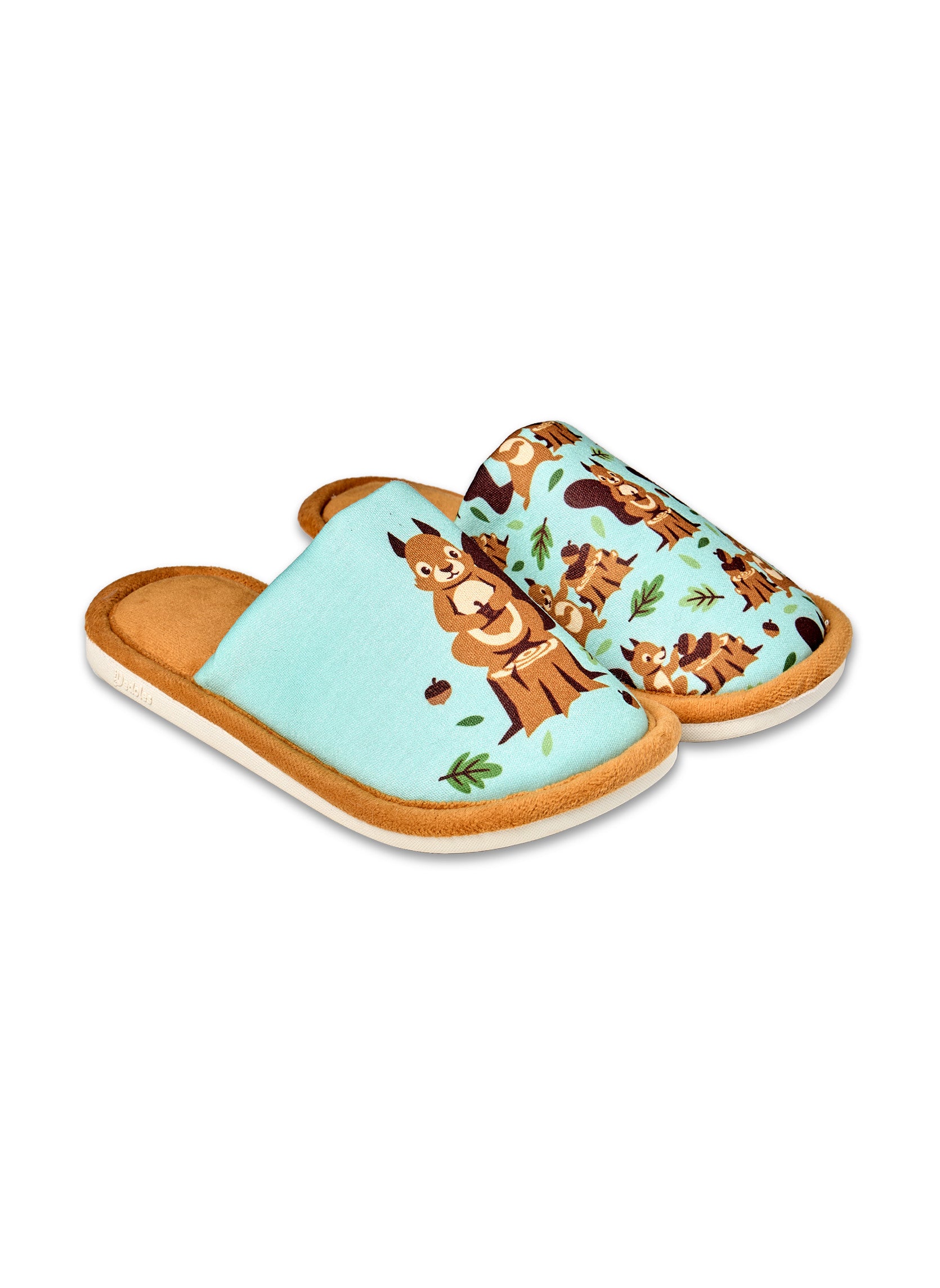 Pantoufles Enfants Écureuil Dans Les Bois