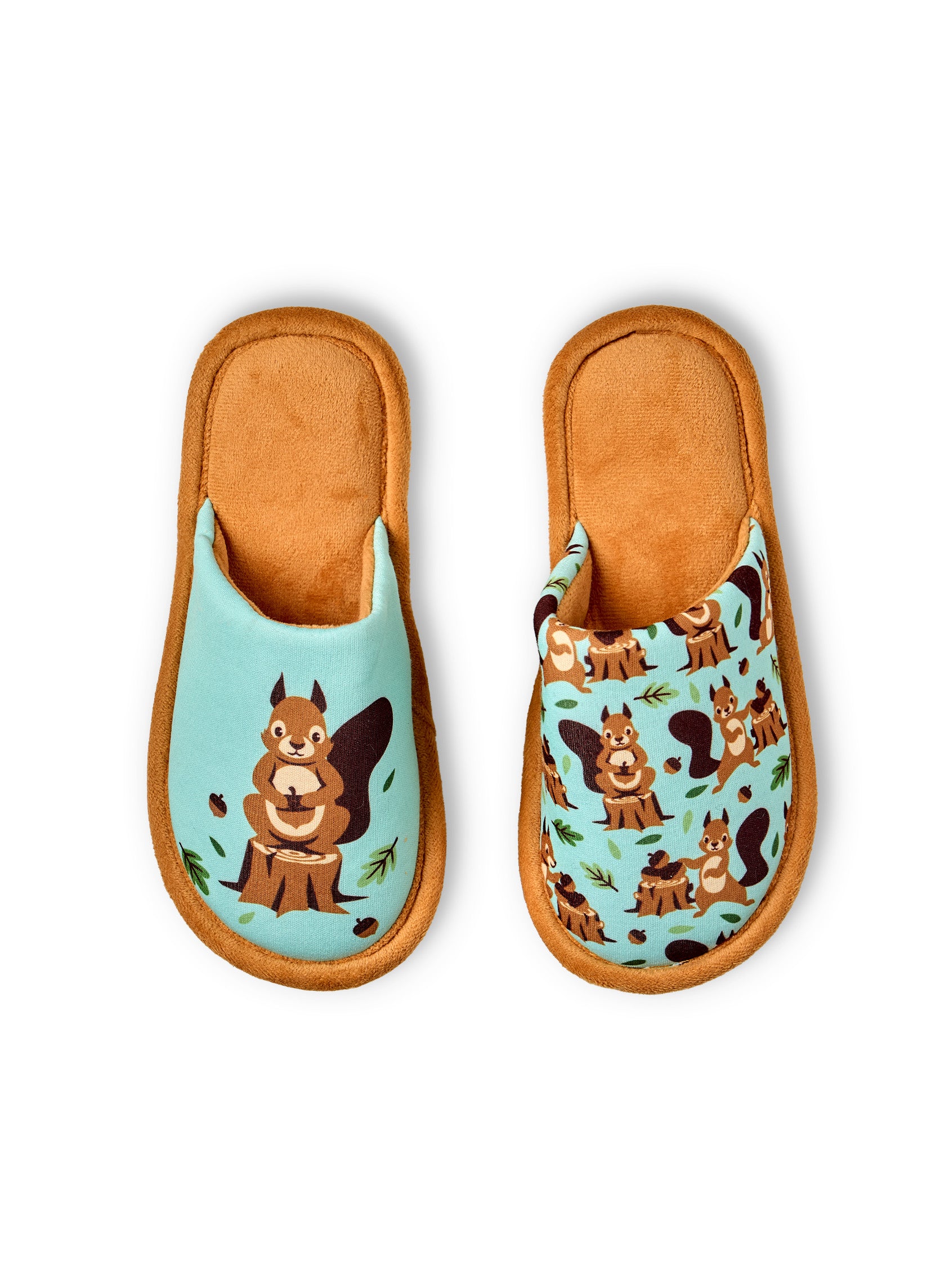 Pantoufles Enfants Écureuil Dans Les Bois