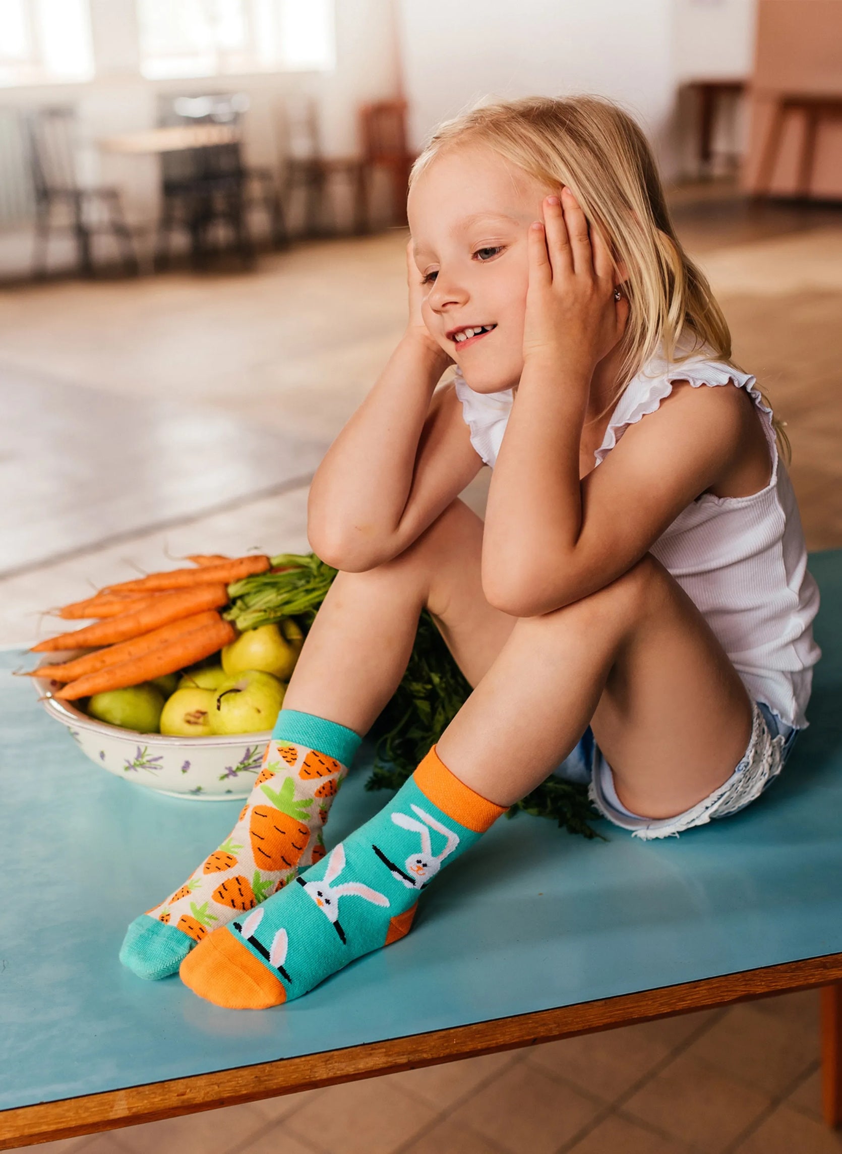 Chaussettes Enfants Lapins et carottes