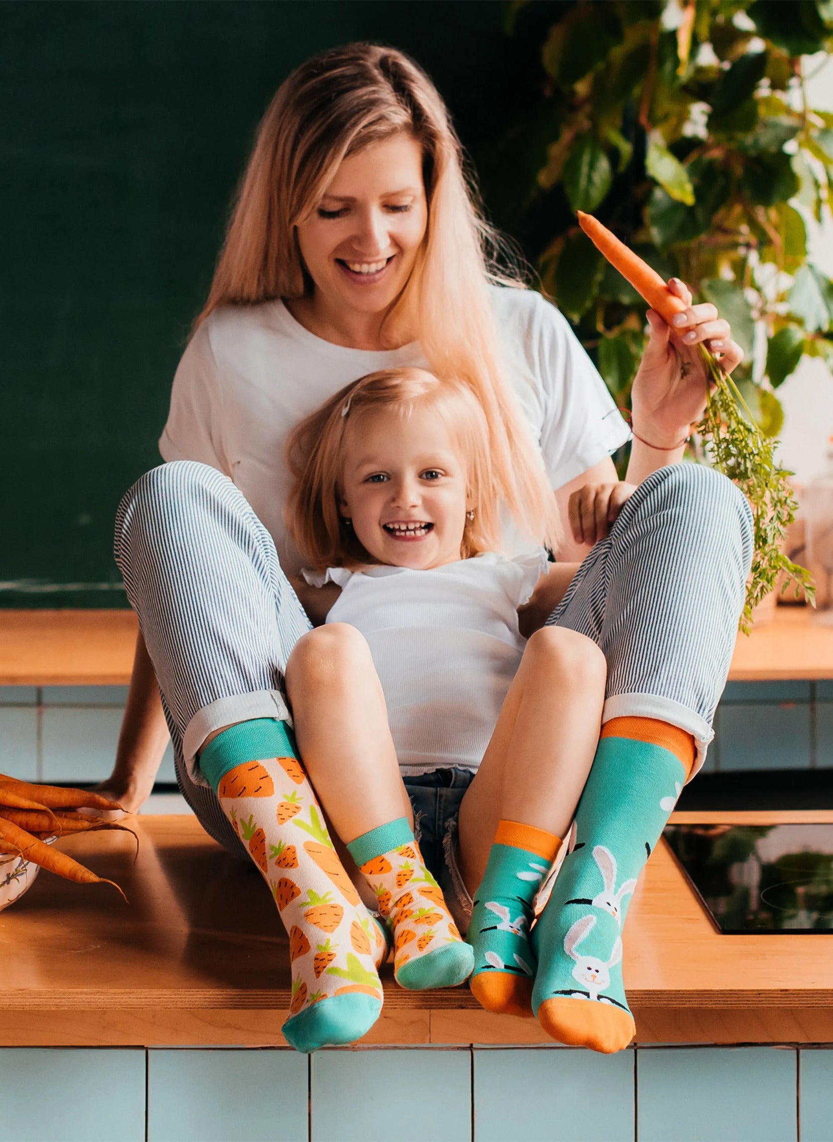 Chaussettes Enfants Lapins et carottes