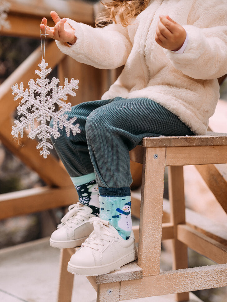 Chaussettes Chaudes Enfants Bonhomme de Neige Joyeux