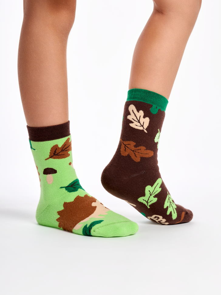 Chaussettes Chaudes Enfants Hérissons et Feuilles