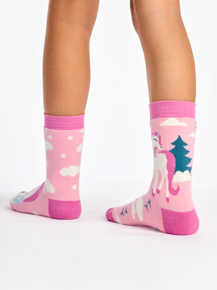 Chaussettes Chaudes Enfants Licornes portant une écharpe