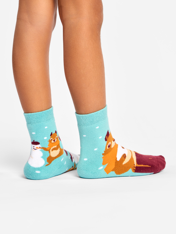 Chaussettes Chaudes Enfants Écureuil d'Hiver