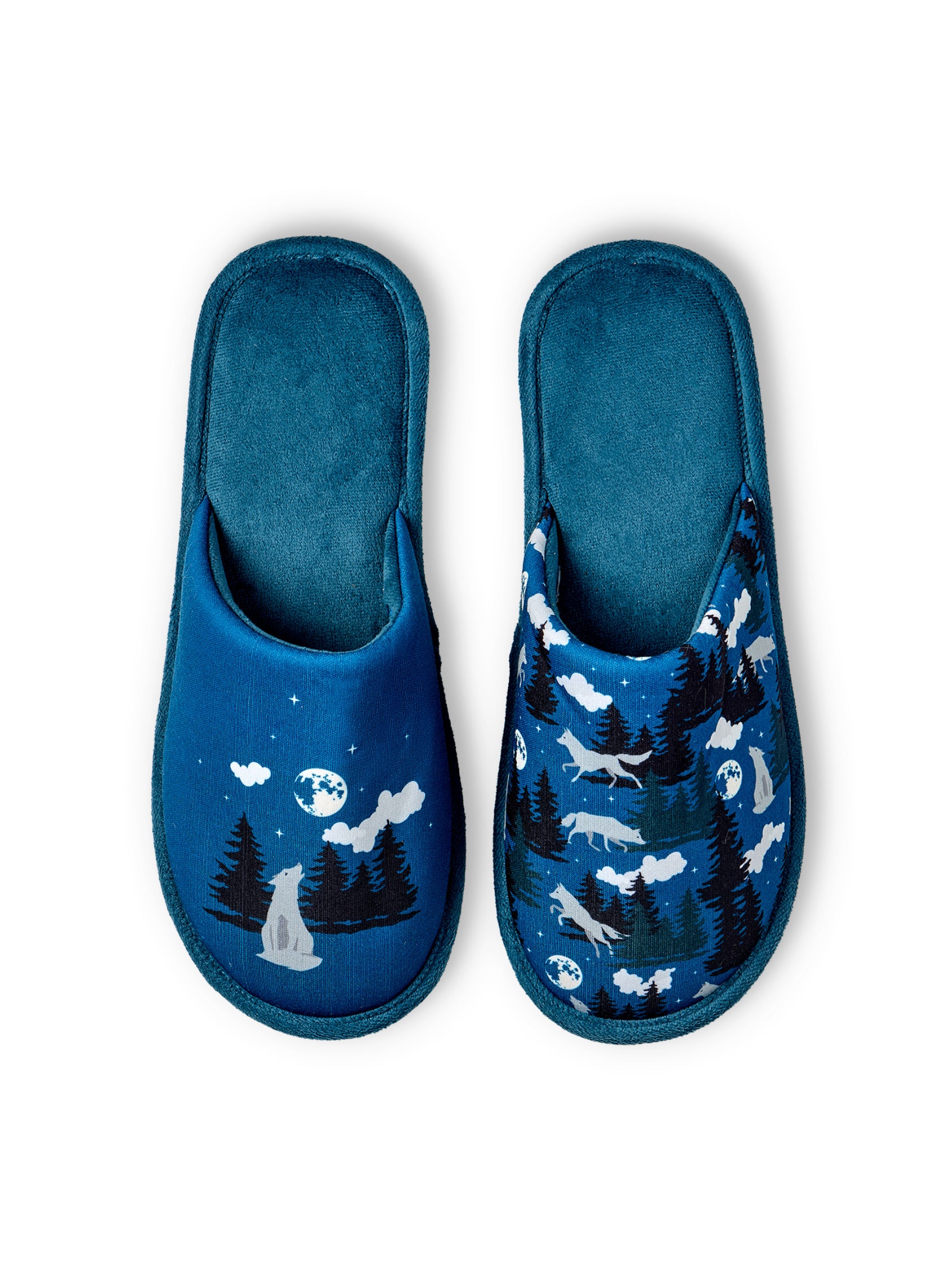 Pantoufles Loup et Lune