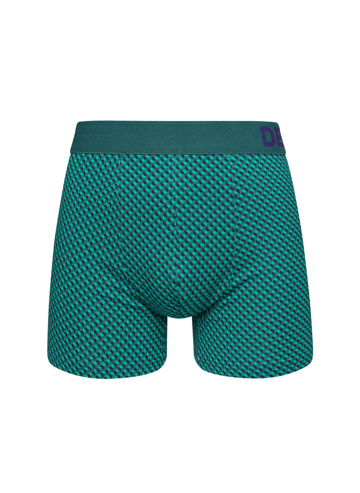 Boxer Homme Motif Jacquard Bleu & Vert - Dedoles