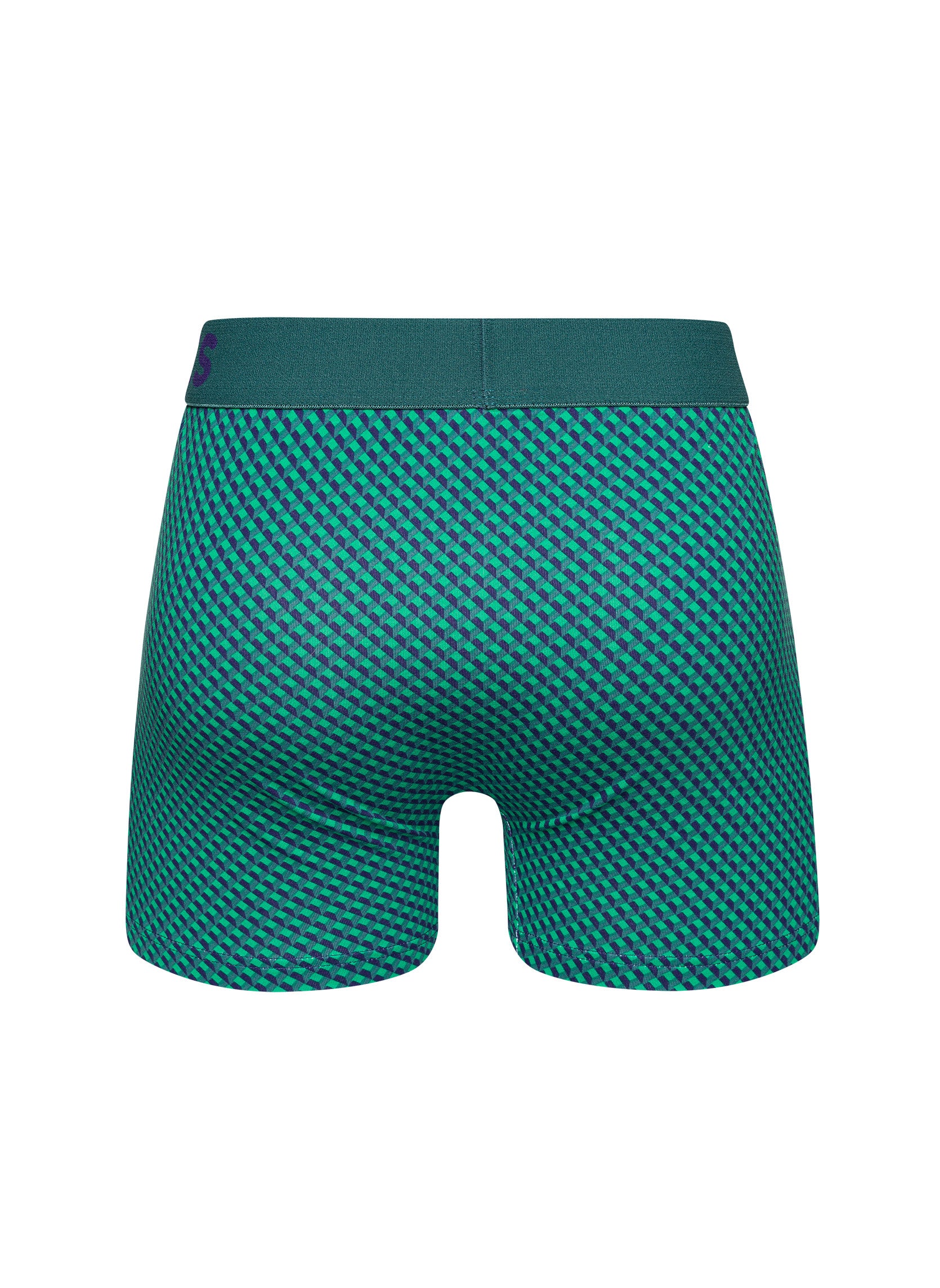 Boxer Homme Motif Jacquard Bleu & Vert