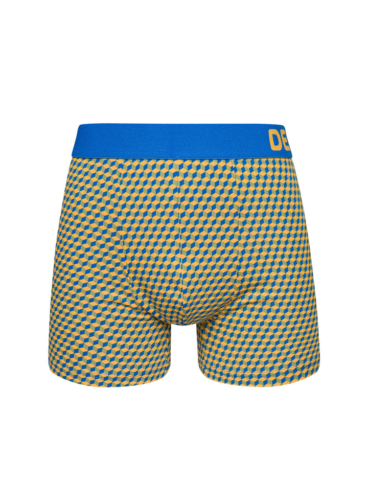 Boxer Homme Motif Jacquard Bleu & Jaune - Dedoles